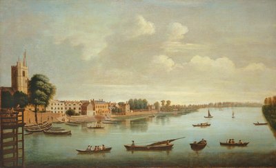 Een Uitzicht op de Theems vanaf Putney Bridge door Joseph Nichols